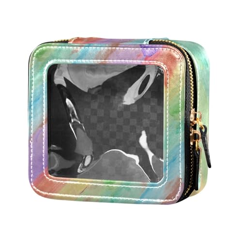 ZRWLUCKY Make-up-Tasche, Regenbogenfarben, niedlich, transparent, Kulturbeutel, Make-up-Tasche, Organizer für Fliegen, Regenbogen von ZRWLUCKY