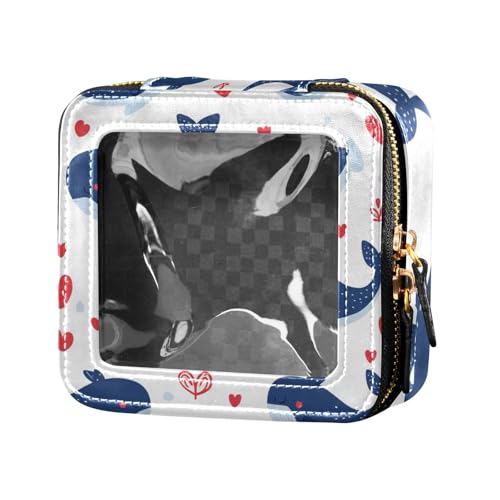 ZRWLUCKY Make-up-Tasche für Geldbörse, Kulturbeutel, Make-up-Tasche, Organizer für Reisen, Blau, Blauer Valentinswal-Liebe von ZRWLUCKY