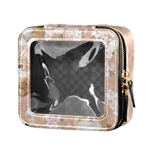 ZRWLUCKY Make-up-Tasche für Geldbörse, wasserdicht, Reise-Kulturbeutel, tragbar, Make-up-Organizer für Reisen, niedliche Maine-Katzen, Roségold, Süße Maine-Katzen, Rotgold von ZRWLUCKY