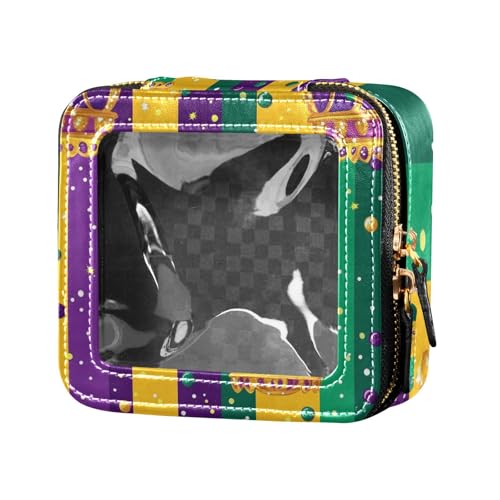 ZRWLUCKY Make-up-Tasche mit Kronen- und Punktemuster, transparent, Reisetaschen für Toilettenartikel, Leder-Organizer-Taschen für Fliegen, Kronen- und Punktemuster, Kronen- und Punktemuster von ZRWLUCKY