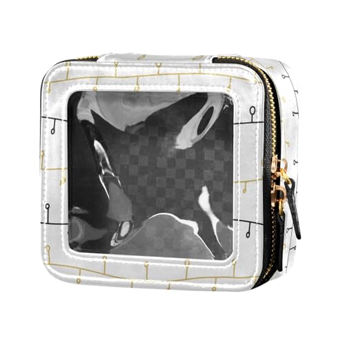 ZRWLUCKY Make-up-Tasche mit niedlichem Cartoon-Linien-Design, klein, Kulturbeutel, Nagellack-Organizer-Tasche zum Fliegen, Niedliche Cartoon-Linie von ZRWLUCKY