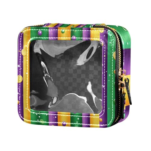 ZRWLUCKY Mardi Gras Beads Kosmetiktasche, Kulturbeutel, Nagellack, Organizer, Tasche für Reisen, Mardi Gras Perlen, Mardi Gras Perlen von ZRWLUCKY