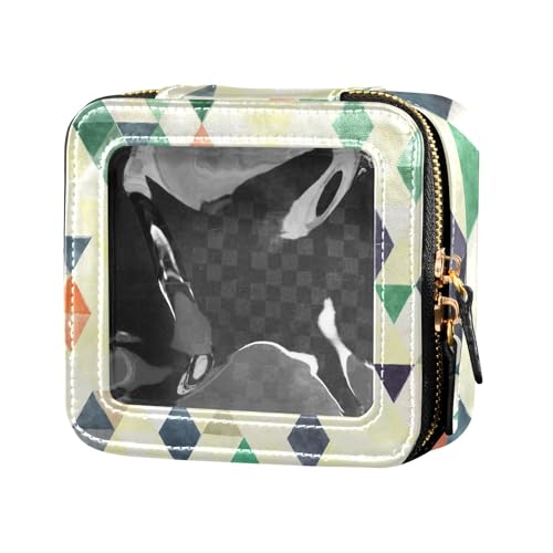ZRWLUCKY Mini-Make-up-Tasche, transparent, für Toilettenartikel, Make-up-Organizer zum Fliegen, Rhomboid, Gelb, Modisches Rhomboidgelb von ZRWLUCKY