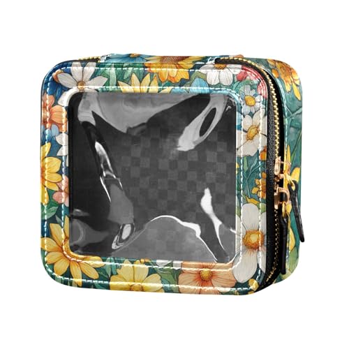 ZRWLUCKY Nelke Basilikum grün niedliche Make-up-Tasche, transparent, Reise-Kulturbeutel, tragbarer Make-up-Organizer für Fliegen, Nelke, Basilikum grün, Nelke Basilikum Grün von ZRWLUCKY