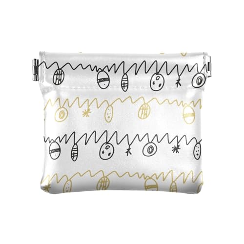 ZRWLUCKY Niedliches Cartoon-Muster für Damen, kleine Ledergeldbörse, einzigartiger Verschluss, Kartenhalter für Frauen und Mädchen, Mehrfarbig, 4.33"(L) x 3.74"(W) x 0.39"(H), Aufdruck von ZRWLUCKY