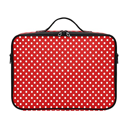 ZRWLUCKY Red Polka Dot travel cosmetic bag toiletry travel toiletry bag make up bag large capacity makeup organizer bag cofres para guardar maquillaje for women girl teen ladies teens male von ZRWLUCKY