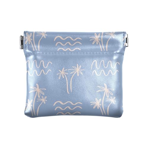 ZRWLUCKY River Trees Nahtlose Damen-Münzgeldbörse aus Leder, einzigartige Tasche, Geldbörse, Make-up-Tasche für Damen, Mehrfarbig, 4.33"(L) x 3.74"(W) x 0.39"(H), Aufdruck von ZRWLUCKY
