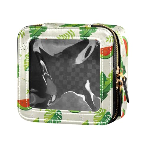 ZRWLUCKY Summer Leaf Clear Make Up Bag Travel Kulturtasche Kosmetiktasche für Damen, Sommerblatt von ZRWLUCKY
