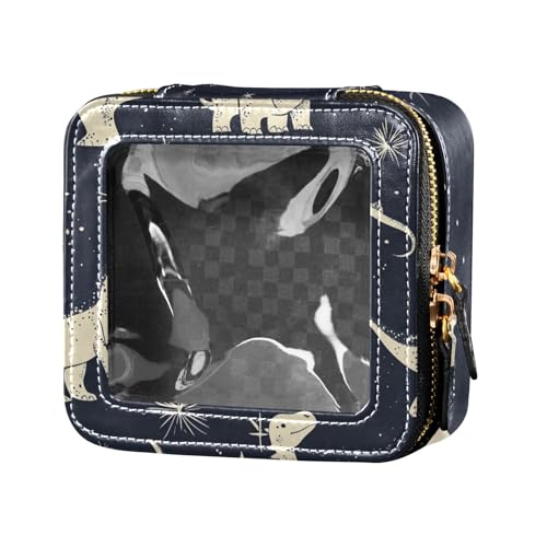 ZRWLUCKY Transparente Make-up-Tasche mit Cartoon-Dinosaurier-Motiv, Kulturbeutel, Nagellack-Organizer-Tasche für Reisen, Cartoon-Dinosaurier, Cartoon Happy Dinosaurs von ZRWLUCKY
