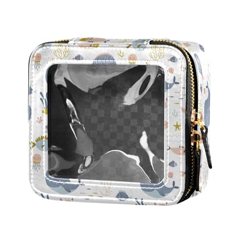 ZRWLUCKY Transparente Make-up-Tasche mit Cartoon-Fisch, Kulturbeutel, Nagellack-Organizer-Tasche für Reisen, Cartoon-Fisch von ZRWLUCKY