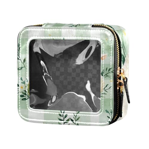 ZRWLUCKY Transparente Make-up-Tasche mit Oster-Lammblättern und Eiern, wasserdicht, Reise-Kulturbeutel, Make-up-Organizer für Frauen, Oster-Lammblätter und Eier, Oster-Lammblätter und -eier von ZRWLUCKY