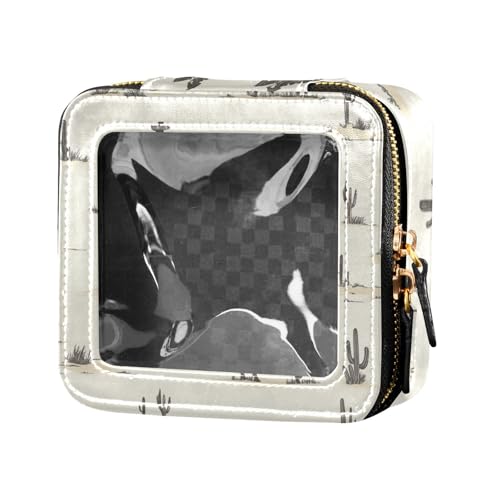 ZRWLUCKY Transparente Make-up-Tasche mit Western-Cowboy- und Kaktusmotiv, wasserdicht, Reise-Kulturbeutel, Make-up-Organizer für Reisen, Western-Cowboy und Kaktus, Western Cowboy und Kaktus von ZRWLUCKY