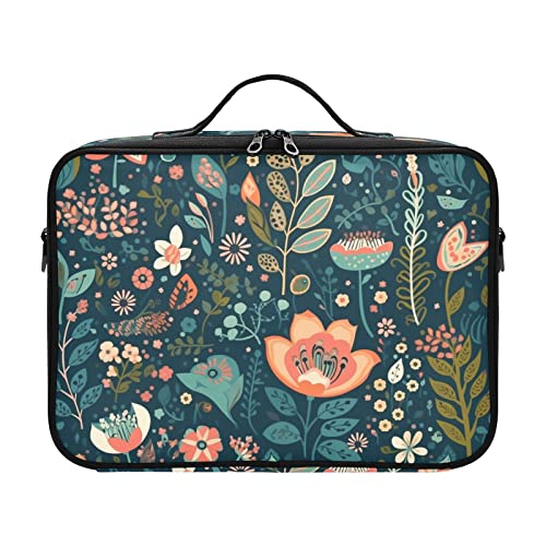 ZRWLUCKY Vintage Blue Flower large capacity travel cosmetic travel make up make up organizing bag cute makeup bag cosmetiquera de viaje para mujer for women girl teen ladies teens male von ZRWLUCKY