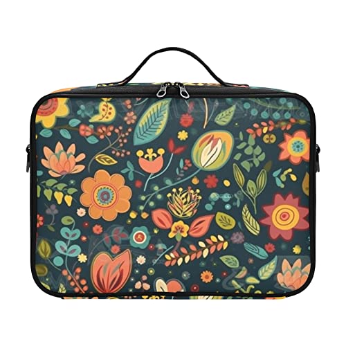 ZRWLUCKY Vintage Grüne Blume große Reise Kosmetik Reise Make-up Tasche Organizer Make-up-Taschen für Frauen Bolso Para Maquillaje für Damen Herren Frau Mutter Kinder Teenager von ZRWLUCKY