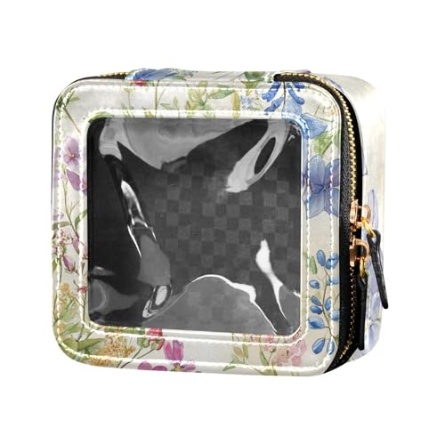 ZRWLUCKY Vital Beauty Make-up-Tasche mit Blumen, transparent, für Geldbörse, Reisetasche, für Toilettenartikel, tragbarer Make-up-Organizer für Reisen, Vital Beauty Blumen von ZRWLUCKY