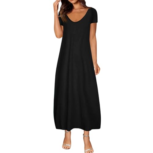 Blusenkleid Damen Lang Sommer Kurzarm Sommerkleid Damen A Linie Leicht Einfarbig Maxikleider Elegant V Ausschnitt Kleider Sommerkleider Leicht Und Luftig Maxi Tunika Kleid mit Taschen Shirtkleid Blusenkleid Damen Lang Sommer Kurzarm Sommerkleid Damen A Linie Leicht Einfarbig Maxikleider Elegant V Ausschnitt Kleider Sommerkleider Leicht Und Luftig Maxi Tunika Kleid mit Taschen Shirtkleid von ZRYAZQ