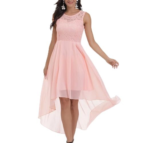 Damen Abendkleid Lang Spitze Cocktailkleid Damen Hochzeitsgast Kleid Elegant Hochzeit Festliche Kleider Für Hochzeitsgäste Sommer A Linie Ballkleid Frauen Lang Chiffon Brautjungfernkleider von ZRYAZQ