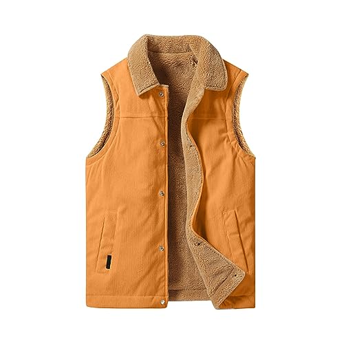 Weste Herren Gefüttert Fleece Weste Herren Heizweste Herren Mit Taschen Wolle Weste Herren Outdoor Fleecejacke Herren Warme Weste Herren Mit Knöpfen Weste Herren Winter Arbeitsweste Herren Freizeit von ZRYAZQ
