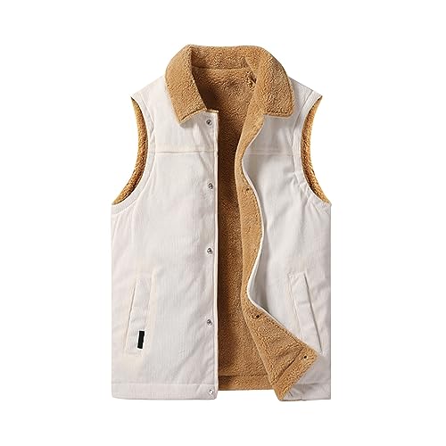 Weste Herren Gefüttert Fleece Weste Herren Heizweste Herren Mit Taschen Wolle Weste Herren Outdoor Fleecejacke Herren Warme Weste Herren Mit Knöpfen Weste Herren Winter Arbeitsweste Herren Freizeit von ZRYAZQ