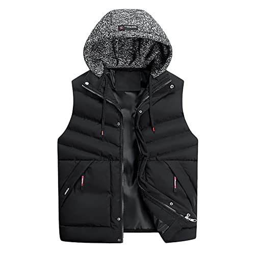 Weste Herren Taschen mit Reißverschluss Steppweste Herren Mit Kapuze Heizweste Herren Steppweste Winter Herren Outdoor Daunenweste Herren Zipper Weste Herren Mit Daunen Steppweste Arbeit Herren von ZRYAZQ