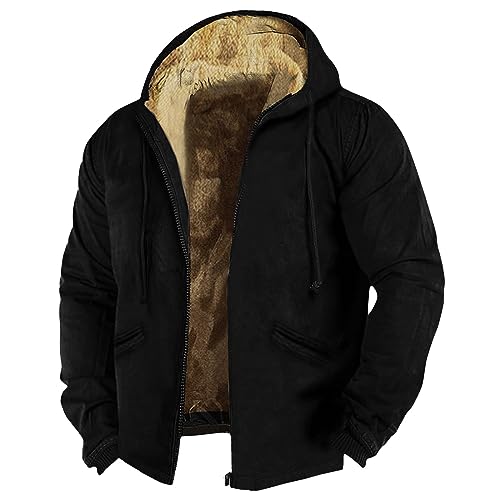 Winterjacke Herren Warm Sweatjacke Herren Zipper Hoodie Herren Fleecejacke Herren Beheizbarer Hoodie Softshelljacke Herren Mit Taschen Beheizbare Jacke Wintermantel Herren Freizeit Cardigan Herren von ZRYAZQ