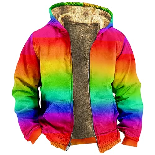 Winterjacke Herren Warm Zipper Hoodie Herren Mit Taschen Sweatjacke Herren Beheizbarer Kapuzenjacke Aufdruck mit Fleecefutter Beheizbare Jacke Wintermantel Freizeit Sweatshirt Herren Skijacke Herren von ZRYAZQ