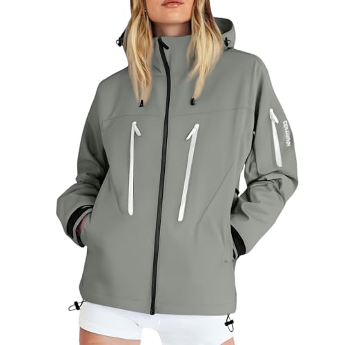 ZRYAZQ Damen Regenjacke Wasserdicht Mit Kapuze Regenjacke Damen Atmungsaktiv Leicht Regenmantel Outdoor Wasserdicht Softshelljacke Wanderjacke Viele Taschen Zip Fahrradjacke Winddicht Übergangsjacke ZRYAZQ Damen Regenjacke Wasserdicht Mit Kapuze Regenjacke Damen Atmungsaktiv Leicht Regenmantel Outdoor Wasserdicht Softshelljacke Wanderjacke Viele Taschen Zip Fahrradjacke Winddicht Übergangsjacke von ZRYAZQ