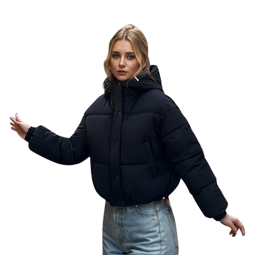 ZRYAZQ Daunenjacke Damen Leicht Kurz Steppjacke Damen mit Kapuze Puffer Jacke Damen Winter Warm Winterjacke Damen Dicke Wintermantel Leichte Steppmantel Pufferjacke Warme Daunenmantel Casual von ZRYAZQ