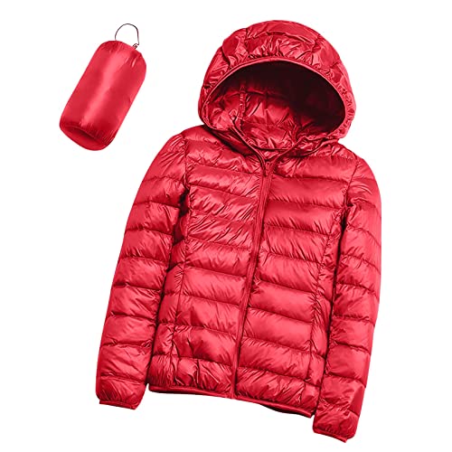 ZRYAZQ Steppjacke Damen Übergangsjacke mit Kapuze Winterjacke Damen Warm Steppmantel Damen leicht Übergang Puffer Jacke Kurz Daunenjacke Winter Warme mit Taschen Wintermantel Gesteppt Frühjahr von ZRYAZQ