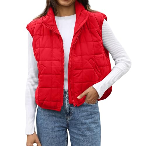 ZRYAZQ Weste Damen Kurz Steppweste Damen Leicht Übergangsjacke Damen Elegant Kurzweste Ärmellos Reissverschluss Daunenweste Leichte Winterjacke Warm Rollkragen Stepp Damenweste Winter mit Taschen ZRYAZQ Weste Damen Kurz Steppweste Damen Leicht Übergangsjacke Damen Elegant Kurzweste Ärmellos Reissverschluss Daunenweste Leichte Winterjacke Warm Rollkragen Stepp Damenweste Winter mit Taschen von ZRYAZQ