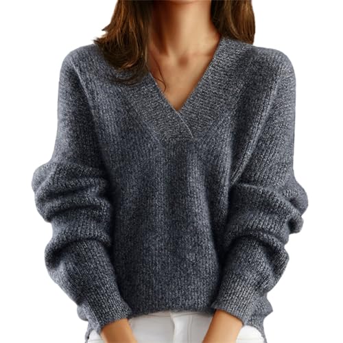 ZRYAZQ Winterpullover Damen Warm Feinstrick Pulli Damen Strick V Ausschnitt Pullover Damen Elegant Winter Strickpullover Langarm Einfarbig Winterpulli Dicke Strickpulli Frauen Thermo Lässig ZRYAZQ Winterpullover Damen Warm Feinstrick Pulli Damen Strick V Ausschnitt Pullover Damen Elegant Winter Strickpullover Langarm Einfarbig Winterpulli Dicke Strickpulli Frauen Thermo Lässig von ZRYAZQ