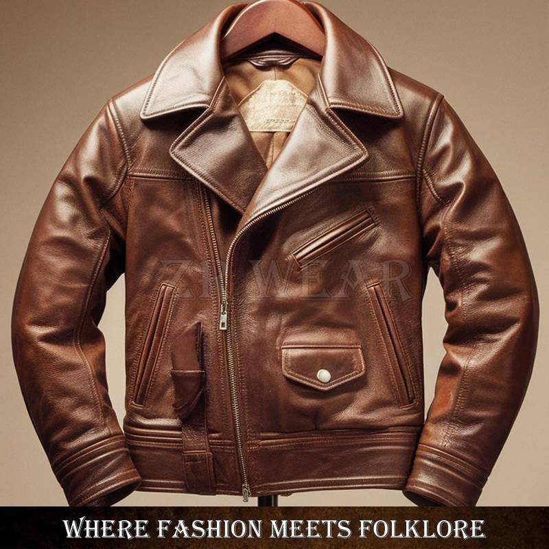 Dark Brown Classic Biker Leather Jacket L Distressed Genuine Leather Jacket Men Cafe Racer Outerwear Motorcycle Casual Slim Vintage Coat von ZRwear