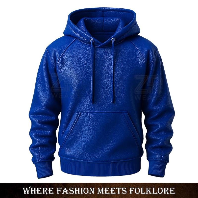 Handmade Genuine Sheepskin Leather Hoodie For Men | Crocodile Embossed Pullover Luxury Streetwear Gift Designer Biker Sweatshirt von ZRwear