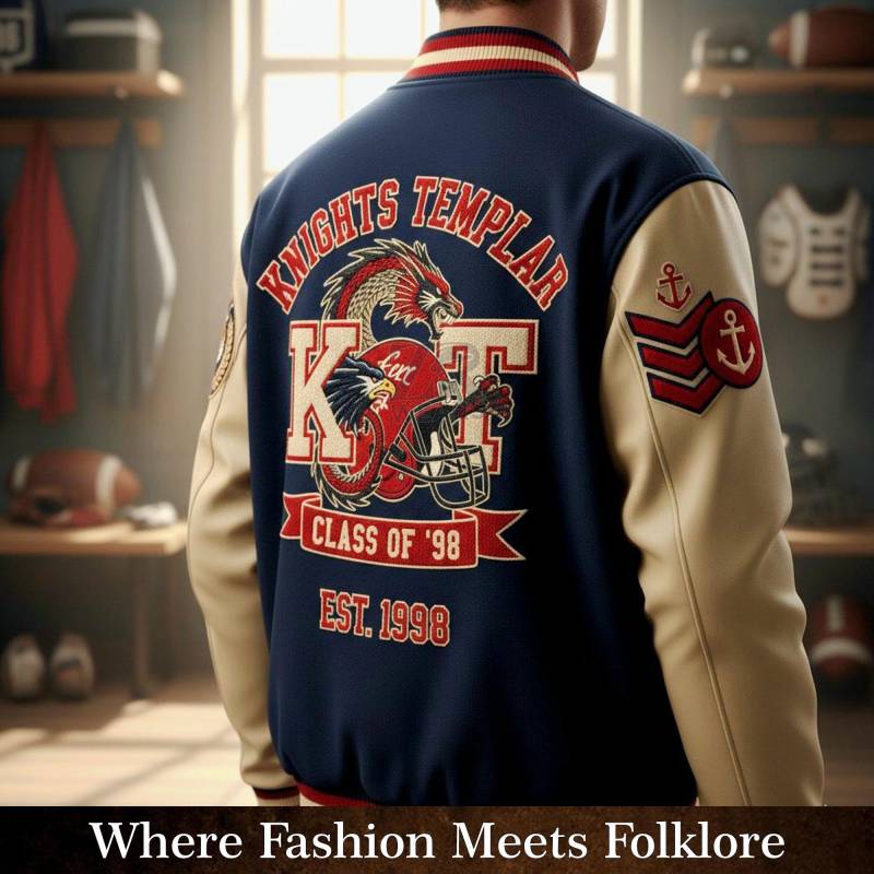 Knights Templar Varsity Jacket Class Of "98 - Custom Letterman | Personalized Embroidered School Team Coat Masonic /Knights von ZRwear