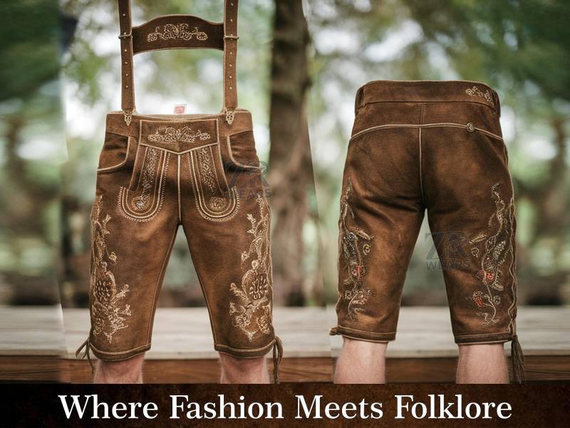 Traditional Bavarian Antique Lederhosen Oktoberfest Shorts Handmade Embroidery With Suspenders German Costume Festival Outfit Gift For Her von ZRwear