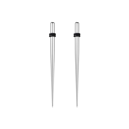 ZS 1 Paar 316L Chirurgenstahl Expander Kit mit doppelten O-Ringen 2G 4G 6G 8G 12G 14G 16G Ohr Tapers Plugs Gauges Stretcher Piercing für Damen Herren, Metall, Kein Edelstein von ZS