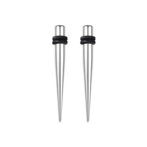 ZS 1 Paar 316L Chirurgenstahl Expander Kit mit doppelten O-Ringen 2G 4G 6G 8G 12G 14G 16G Ohr Tapers Plugs Gauges Stretcher Piercing für Damen Herren, Metall, Kein Edelstein von ZS