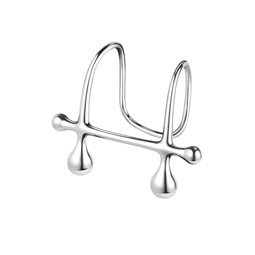 ZS 1 Stück Edelstahl Fake Lippenring, Cyberpunk Non-Piercing Lippenpiercing Eskimo Piercing Lippe Faux Körperpiercing Schmuck Für Frauen Männer (Punk-Träne) von ZS