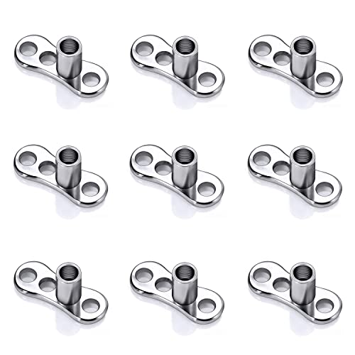 ZS 16G Edelstahl Dermal Anchor Piercing für Männer Frauen Diamant Hautanker Gewinde Intern Tops Schwarz Gold Microdermal Piercing Schmuck (F) von ZS
