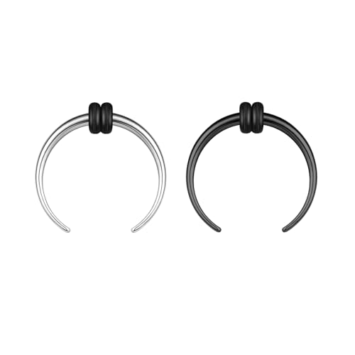 ZS 2 Stück Pincher Tapers Septumringe, 2G 4G 6G 8G 10G 14G 16G Buffalo Horseshoe Stretcher Expander Piercing Nasen Ohr Messgeräten Für Damen Herren (16g, 10mm) von ZS