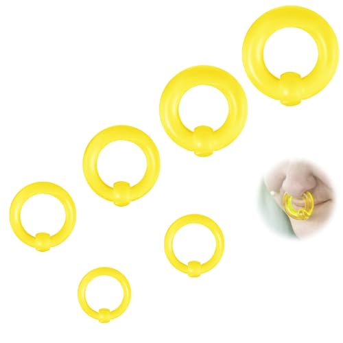 ZS 6 Stück Captive Bead Ringe Spring Action BCR Kugelringe, 12G-0G PA Ring, Acryl Nasen Septum Ringe Dehnung durchbohrter Körperschmuck für Männer Frauen (Gelb) von ZS