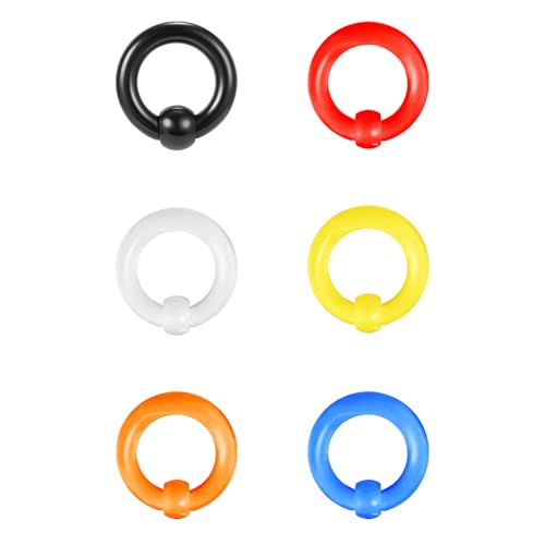 ZS 6 Stück Captive Bead Rings Spring Action BCR Kugelringe, 0G 2G 4G 6G 8G 12G PA Ring, Acryl Nasen Septum Ringe Pierced Körperschmuck für Männer Frauen (4g(5mm)) von ZS