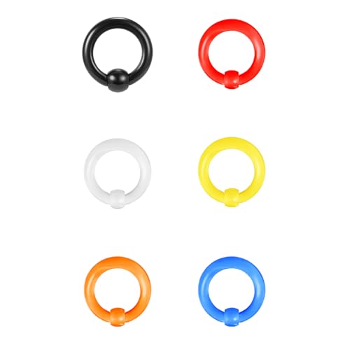 ZS 6 Stück Captive Bead Rings Spring Action BCR Kugelringe, 0G 2G 4G 6G 8G 12G PA Ring, Acryl Nasen Septum Ringe Pierced Körperschmuck für Männer Frauen (6g(4mm)) von ZS