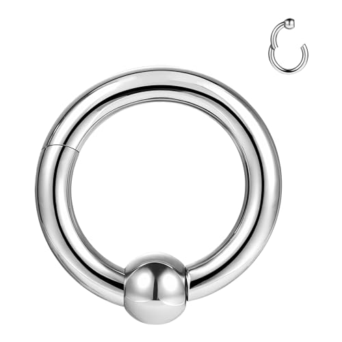 ZS Chirurgischer Stahl Septum Clicker Captive Bead Ring PA Ring Segmentring Clicker Septum Nasenringe Körperschmuck für Männer Frauen (6G(4mm),Id:14mm) von ZS