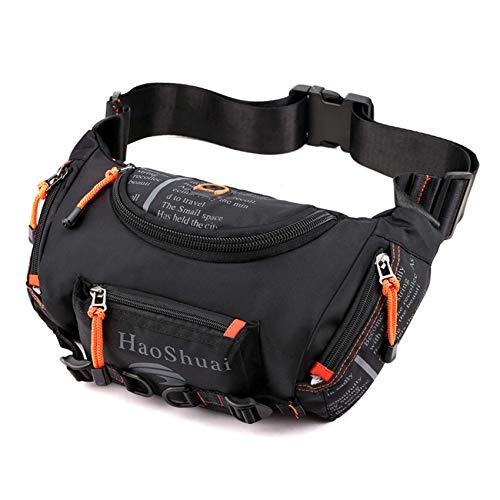 ZSDFW Mehrzweck Herren Tasche Umhängetasche Mini Rucksack Hüfttasche Hüfttasche Brustgurt Tasche für Laufen Sport Reisen Camping Wandern Radfahren Thanksgiving Geschenk,Schwarz von ZSDFW