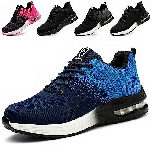 ZSDZSZ Arbeitsschuhe Herren Leicht Sicherheitsschuhe Damen Atmungsaktive Stahlkappenschuhe Sportlich Schutzschuhe,Blau,37 EU von ZSDZSZ