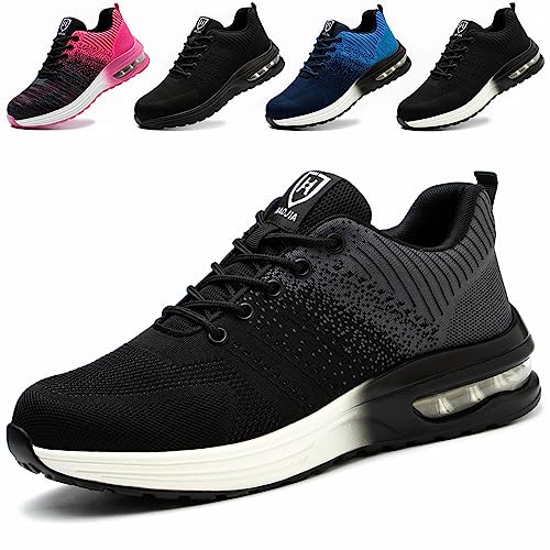 ZSDZSZ Arbeitsschuhe Herren Leicht Sicherheitsschuhe Damen Atmungsaktive Stahlkappenschuhe Sportlich Schutzschuhe,Grau,37 EU von ZSDZSZ