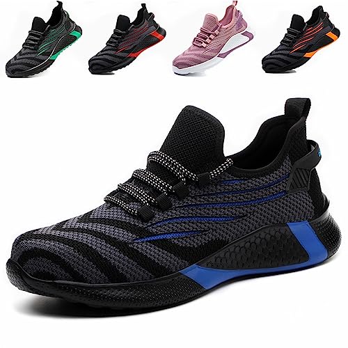 ZSDZSZ Arbeitsschuhe Herren Leicht Sicherheitsschuhe Damen Atmungsaktive Stahlkappenschuhe Sportlich Schutzschuhe,Blau,36 EU von ZSDZSZ