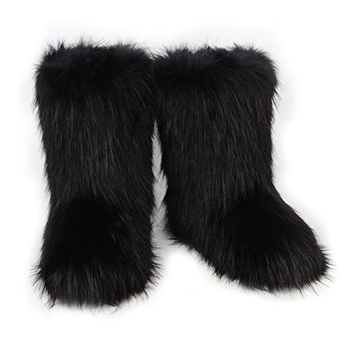 ZSGYCHCY Damen Kunstpelz Stiefel Winter Fuzzy Flauschig Warm Furry Schneestiefel Flache Schuhe, Schwarz-1, 38.5 EU ZSGYCHCY Damen Kunstpelz Stiefel Winter Fuzzy Flauschig Warm Furry Schneestiefel Flache Schuhe, Schwarz-1, 38.5 EU von ZSGYCHCY