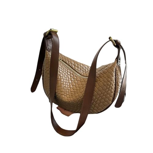 ZSHDTKWB Damen Umhängetasche Frauen Mode Verstellbarer Riemen Gewebt Stilvolle Feste Farbe Knödelbeutel Pendeltasche-multicolor von ZSHDTKWB